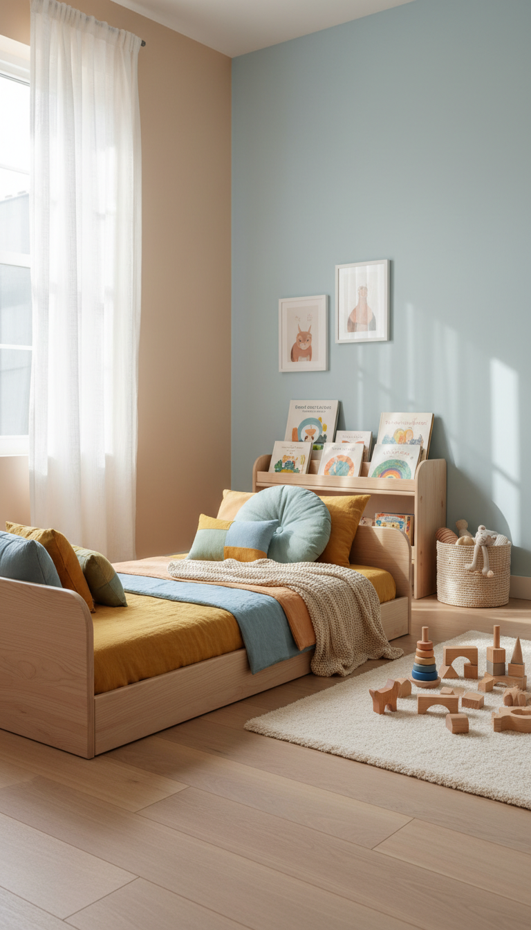 Montessori Bed: 7 Benefits, Types and Safety Guide for Parents 2 child getting off a montessori bed independently